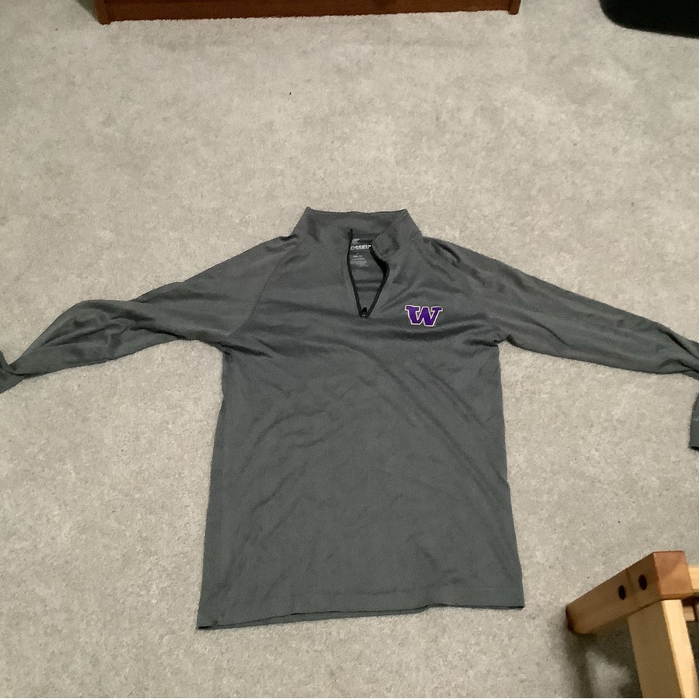Colosseum Gray Long Sleeve Tee with Purple Logo